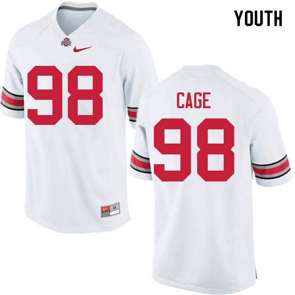 Youth #98 Jerron Cage Ohio State Buckeyes College Football Jerseys Sale-White